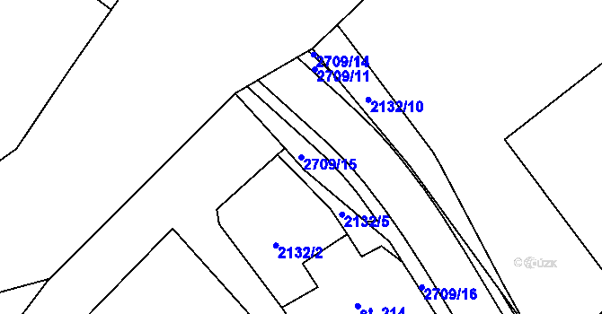 Parcela st. 2709/15 v KÚ Janovice nad Úhlavou, Katastrální mapa
