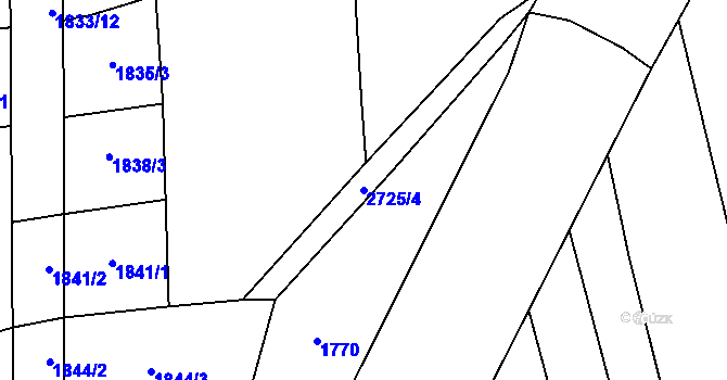 Parcela st. 2725/4 v KÚ Janovice nad Úhlavou, Katastrální mapa