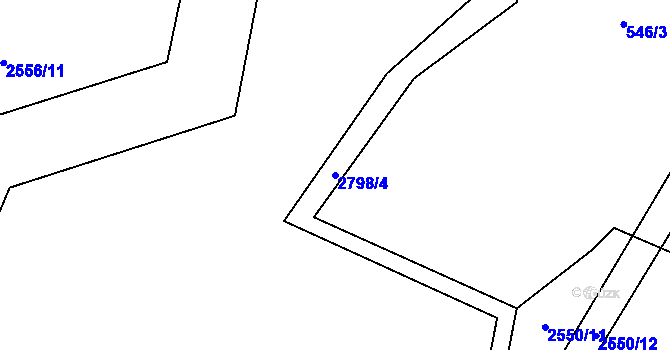 Parcela st. 2798/4 v KÚ Janovice nad Úhlavou, Katastrální mapa