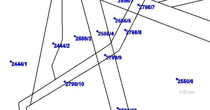 Parcela st. 2798/9 v KÚ Janovice nad Úhlavou, Katastrální mapa