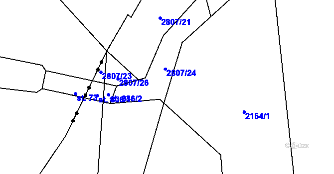 Parcela st. 2807/25 v KÚ Janovice nad Úhlavou, Katastrální mapa