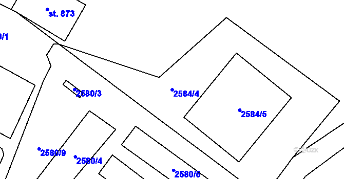 Parcela st. 2584/4 v KÚ Janovice nad Úhlavou, Katastrální mapa
