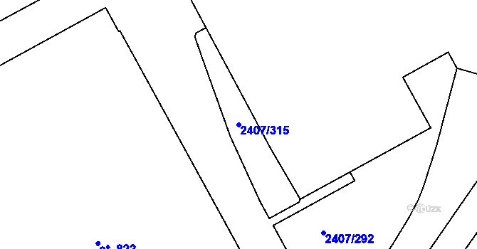 Parcela st. 2407/315 v KÚ Janovice nad Úhlavou, Katastrální mapa