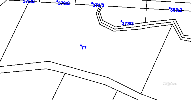 Parcela st. 77 v KÚ Veselí nad Úhlavou, Katastrální mapa