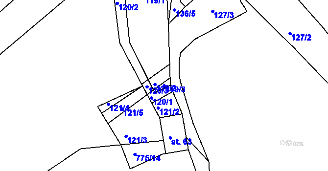 Parcela st. 119/3 v KÚ Janovice v Podještědí, Katastrální mapa