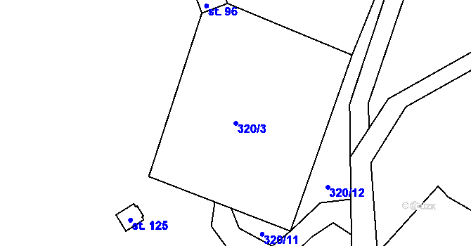Parcela st. 320/3 v KÚ Janovice v Podještědí, Katastrální mapa