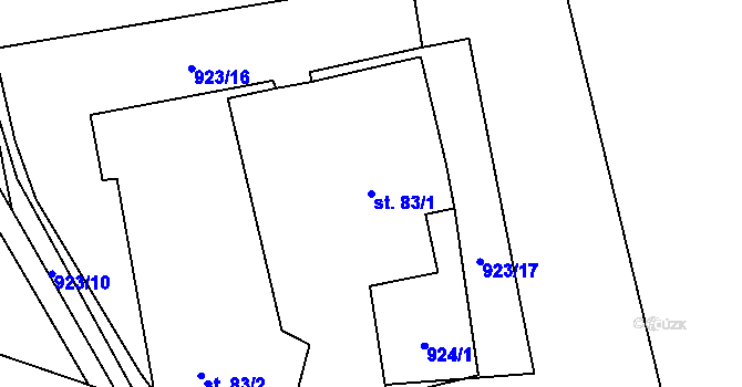 Parcela st. 83/1 v KÚ Janská, Katastrální mapa