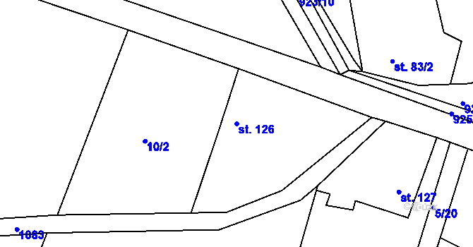 Parcela st. 126 v KÚ Janská, Katastrální mapa