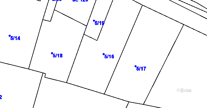 Parcela st. 5/16 v KÚ Janská, Katastrální mapa