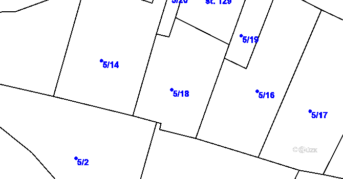 Parcela st. 5/18 v KÚ Janská, Katastrální mapa