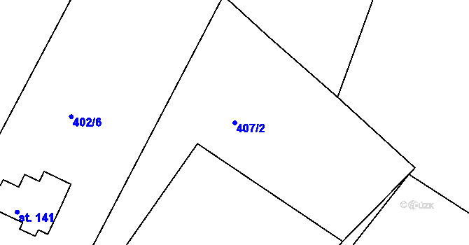 Parcela st. 407/2 v KÚ Janská, Katastrální mapa
