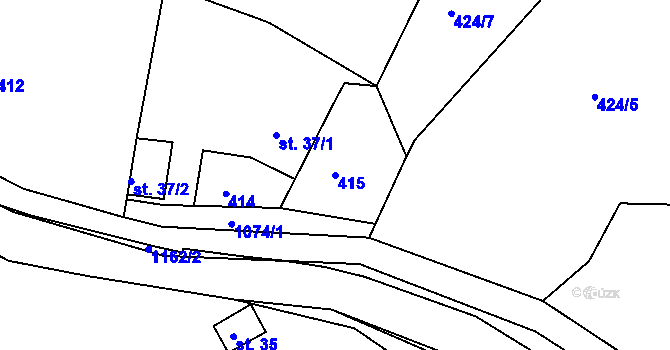 Parcela st. 415 v KÚ Janská, Katastrální mapa