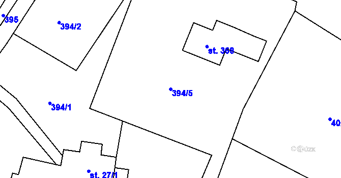 Parcela st. 394/5 v KÚ Janská, Katastrální mapa