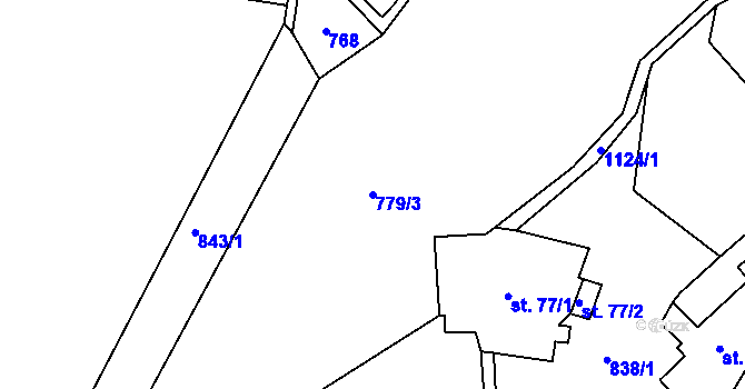 Parcela st. 779/3 v KÚ Janská, Katastrální mapa