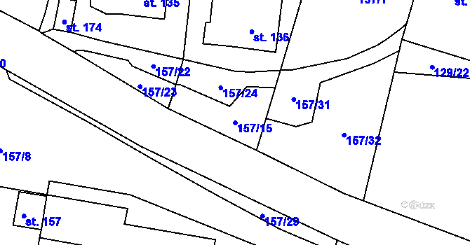 Parcela st. 157/15 v KÚ Černá Hora v Krkonoších, Katastrální mapa