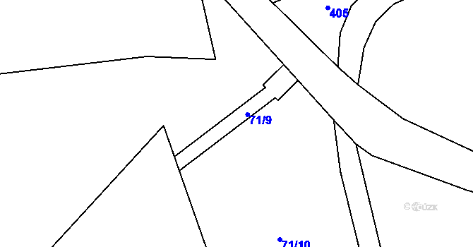 Parcela st. 71/9 v KÚ Černá Hora v Krkonoších, Katastrální mapa