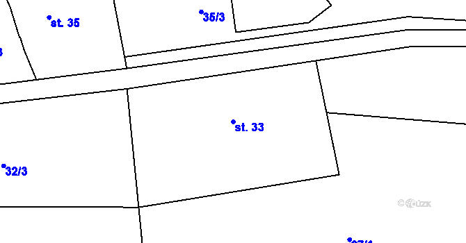 Parcela st. 33 v KÚ Janské Lázně, Katastrální mapa