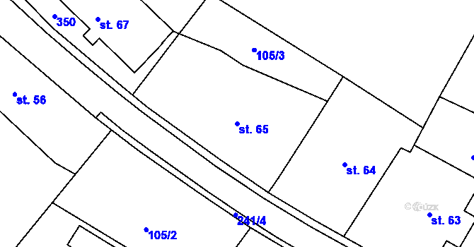Parcela st. 65 v KÚ Janské Lázně, Katastrální mapa