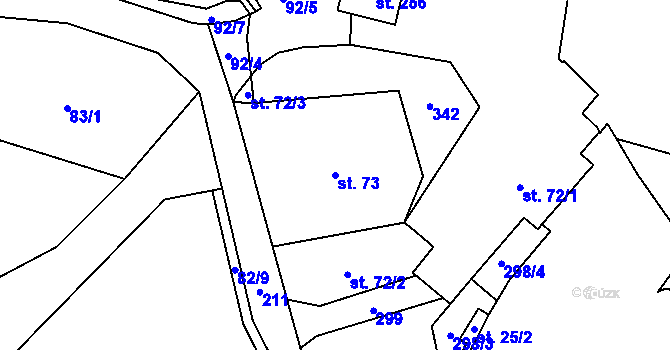 Parcela st. 73 v KÚ Janské Lázně, Katastrální mapa