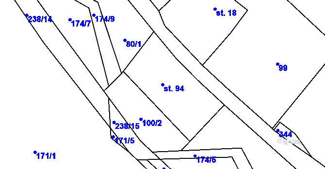 Parcela st. 94 v KÚ Janské Lázně, Katastrální mapa