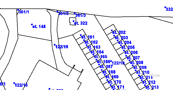 Parcela st. 163 v KÚ Janské Lázně, Katastrální mapa