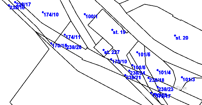 Parcela st. 228 v KÚ Janské Lázně, Katastrální mapa