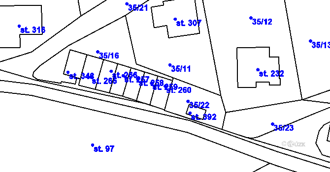 Parcela st. 260 v KÚ Janské Lázně, Katastrální mapa