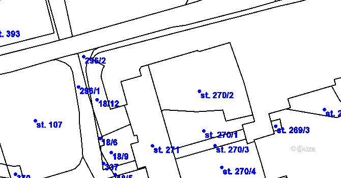 Parcela st. 270/5 v KÚ Janské Lázně, Katastrální mapa