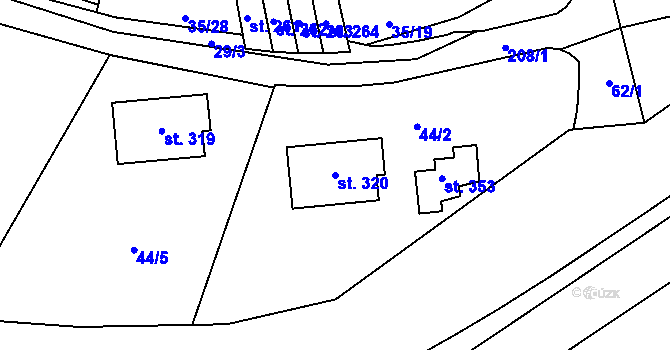 Parcela st. 320 v KÚ Janské Lázně, Katastrální mapa
