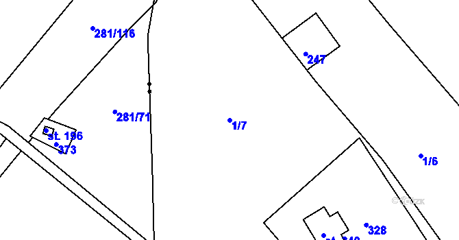 Parcela st. 1/7 v KÚ Janské Lázně, Katastrální mapa