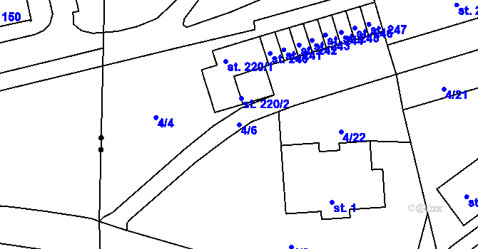 Parcela st. 4/6 v KÚ Janské Lázně, Katastrální mapa