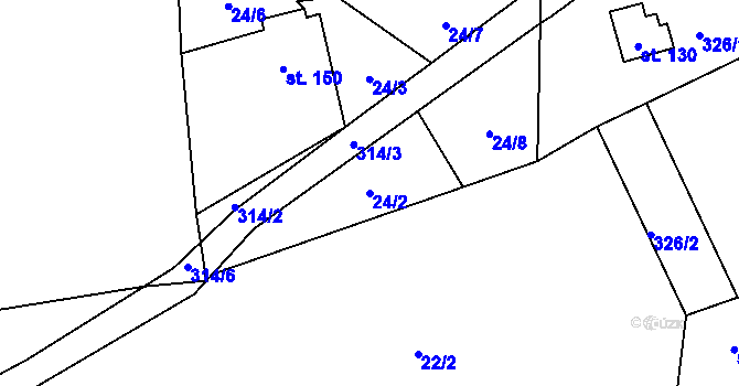 Parcela st. 24/2 v KÚ Janské Lázně, Katastrální mapa