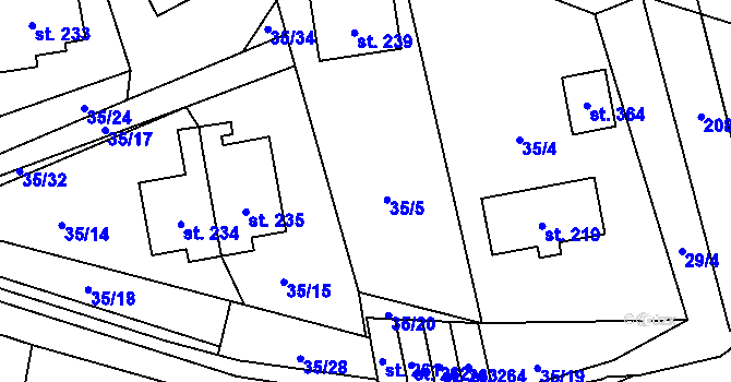 Parcela st. 35/5 v KÚ Janské Lázně, Katastrální mapa