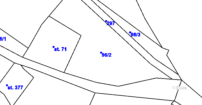 Parcela st. 96/2 v KÚ Janské Lázně, Katastrální mapa