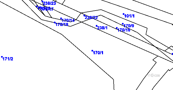 Parcela st. 170/1 v KÚ Janské Lázně, Katastrální mapa
