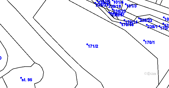 Parcela st. 171/2 v KÚ Janské Lázně, Katastrální mapa
