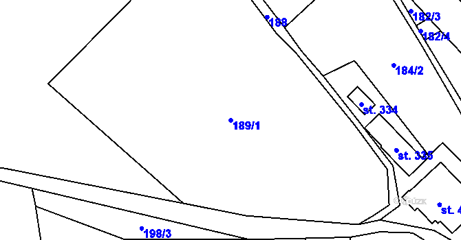 Parcela st. 189/1 v KÚ Janské Lázně, Katastrální mapa