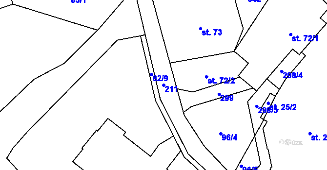 Parcela st. 211 v KÚ Janské Lázně, Katastrální mapa