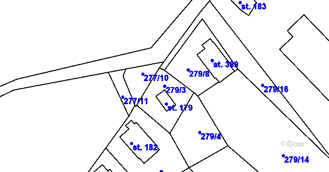 Parcela st. 279/3 v KÚ Janské Lázně, Katastrální mapa