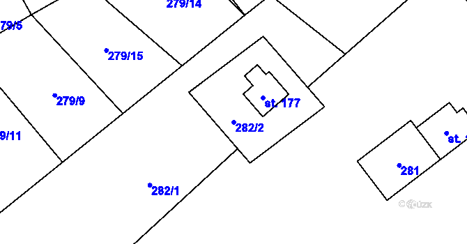 Parcela st. 282/2 v KÚ Janské Lázně, Katastrální mapa