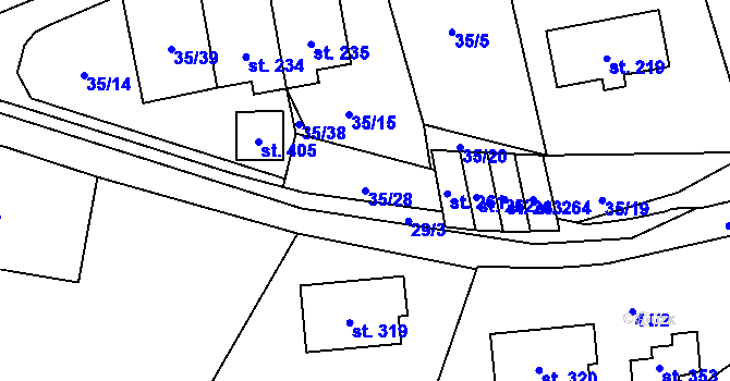 Parcela st. 35/28 v KÚ Janské Lázně, Katastrální mapa