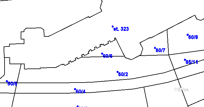 Parcela st. 60/6 v KÚ Janské Lázně, Katastrální mapa