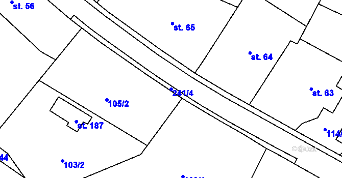 Parcela st. 241/4 v KÚ Janské Lázně, Katastrální mapa