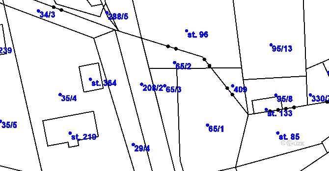 Parcela st. 65/3 v KÚ Janské Lázně, Katastrální mapa