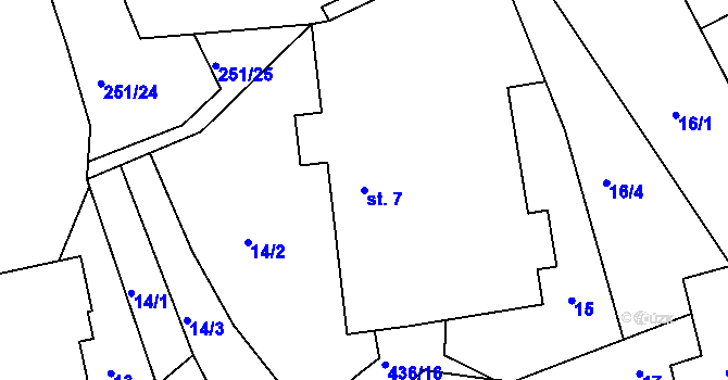 Parcela st. 7 v KÚ Janůvky, Katastrální mapa