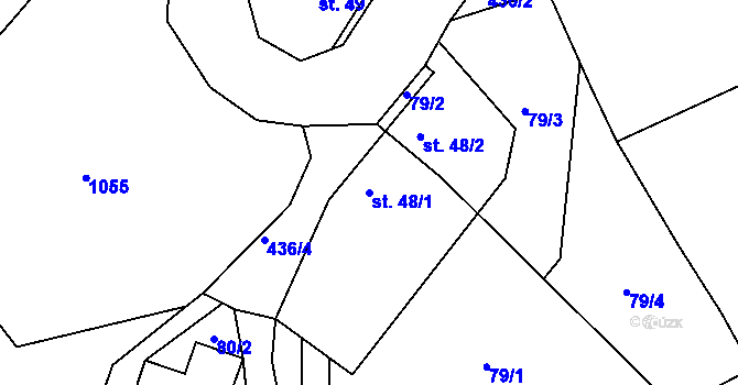 Parcela st. 48/1 v KÚ Janůvky, Katastrální mapa