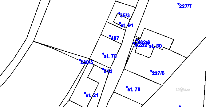 Parcela st. 78 v KÚ Janůvky, Katastrální mapa