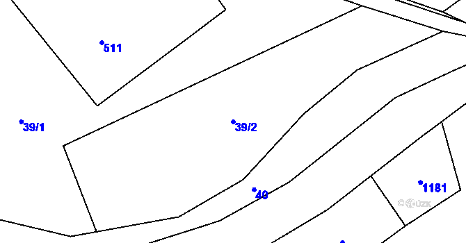 Parcela st. 39/2 v KÚ Janůvky, Katastrální mapa