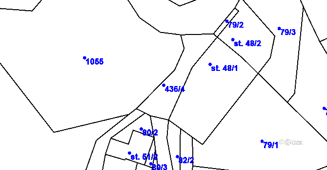 Parcela st. 436/4 v KÚ Janůvky, Katastrální mapa