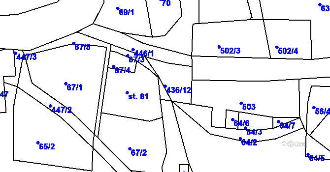 Parcela st. 436/12 v KÚ Janůvky, Katastrální mapa